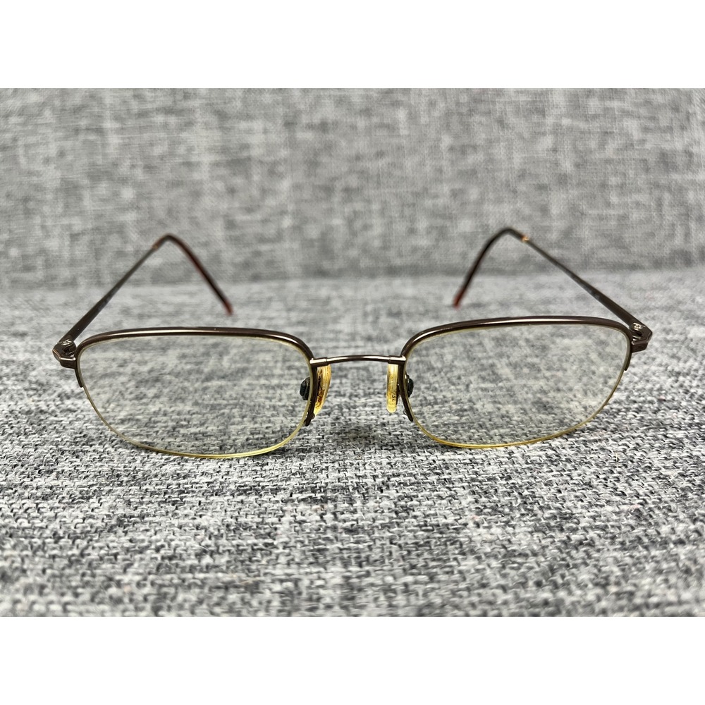 Marchon Flexon 606 Coffee Brown Memory Metal Rectangular Eyeglasses 52-19-140